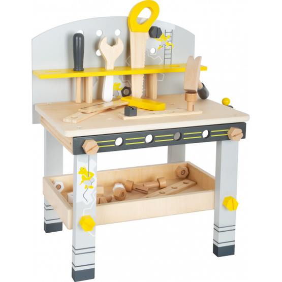 Small Foot - Workbench With Tools 52 Cm Wood Gul/Grå