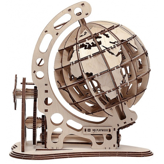 Mr Playwood - Model Kit Globe 37.5 Cm Wood 158-Piece