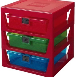 Lego - Förvaringshylla 3 Lådor 34.5 X 37.5 Cm Röd