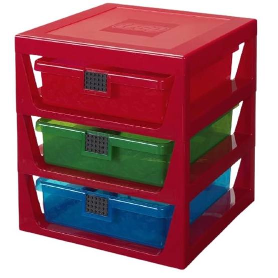 Lego - Storage Shelf 3 Drawers 34.5 X 37.5 Cm Polypropylene Röd