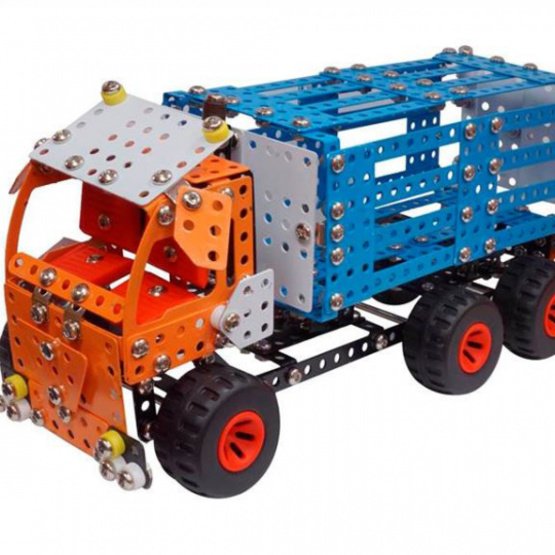 Metal Techno Construction Kit Power Bison 32 Cm Steel Orange/Blå 890 Pieces