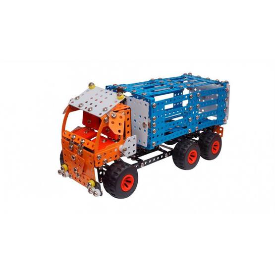 Metal Techno - Construction Kit Power Bison 32 Cm Steel Orange/Blå 890 Pieces