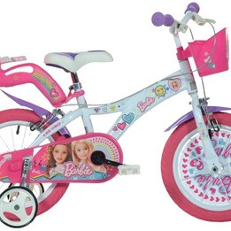 Dino - Barncykel - Barbie 14 Tum Rosa/Vit