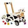 Im Toy - Rubber Wood Loopduwwagen Cow