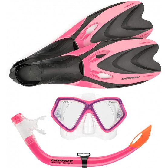 Osprey - Snorkelset Silicone Svart/Rosa 5 Delar