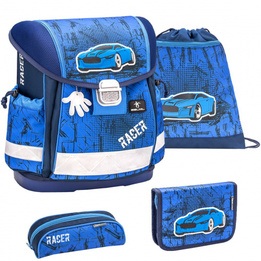 Belmil - Ryggsäcks Set - Racer 2 Junior 19 Liter Blå 4 Delar