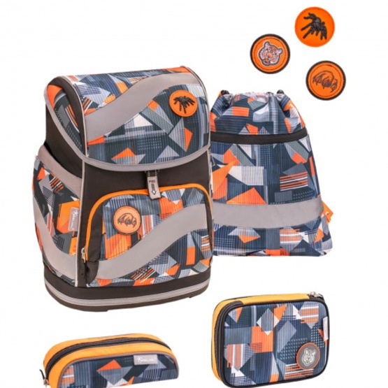 Belmil - Ryggsäcks Set - Wild World 20 Liter Polyester Orange 4 Delar