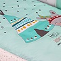 Interbaby - Spjälsäng Med Sängkläder Lovely Tipi Vit/Aqua