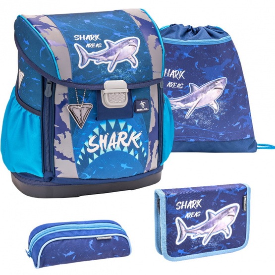 Belmil - Ryggsäcks Set - Shark Boys 19 Liter Polyester Blå 4 Piece