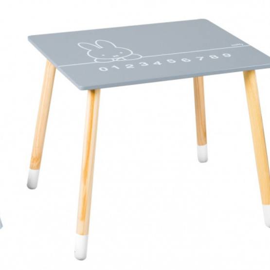 Roba - Table And Chairs Nijntje Junior Wood Grå/Vit 3-Parts