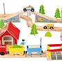 Bino - Railway Track Junior 75,5 X 60,5 Cm Wood Natural 80-Parts
