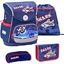 Belmil - Ryggsäcks Set - Shark Junior 19 Liter Polyester Blå 4 Delar