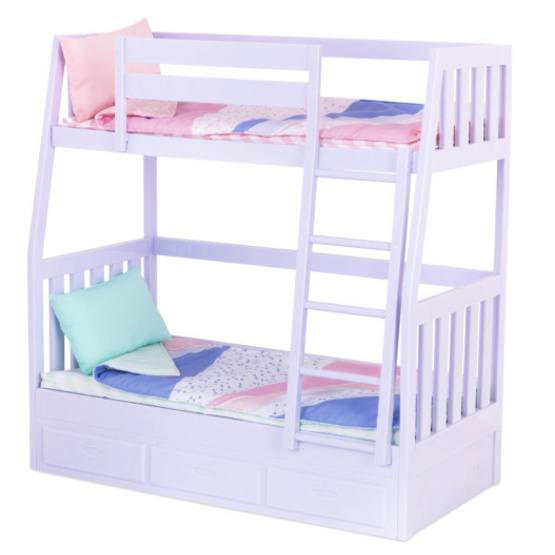 Our Generation - Dolls Bunk Bed Dream Bunks Lilac 7 Delar