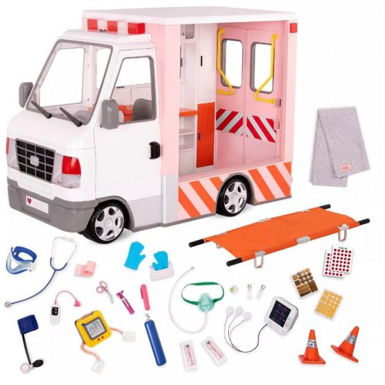 Our Generation - Playset Rescue Ambulance Vit 28 Delar