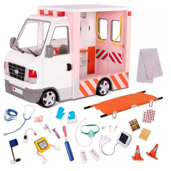 Our Generation - Playset Rescue Ambulance Vit 28 Delar