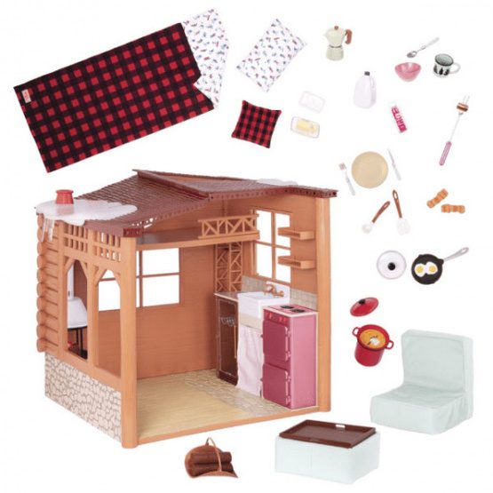 Our Generation Play Set Cozy Cabin Holiday Home Brun 28 Delar