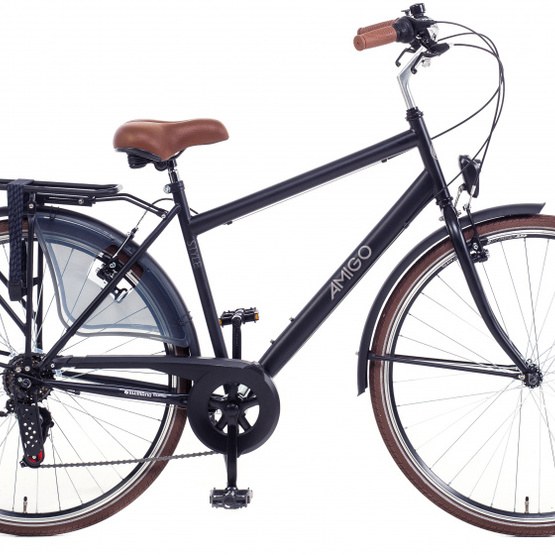 AMIGO Amigo – Cykel – Style 28 Inch 56 Cm 6 Växlar Rim Brakes Matt Svart