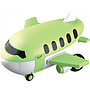 Luna - Affär Flygplan Grön/Vit 32 Delar