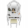 Sminkbord - Med Spegel - Ljus Och Pall - 75X40X140 Cm - Vit