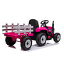 Elstyrd Traktor Med Släp - Rosa