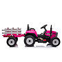 Elstyrd Traktor Med Släp - Rosa