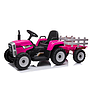 Elstyrd Traktor Med Släp - Rosa