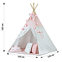 Tipi Wigwam-Tält - Lektält Med Lampor & Streamers - Rosa