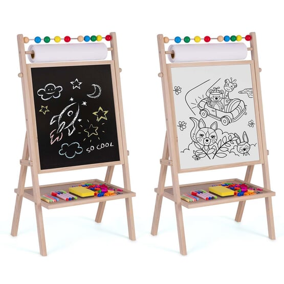 Dubbelsidig Skrivtavla - 62X28X44 Cm - Inkl. Många Tillbehör