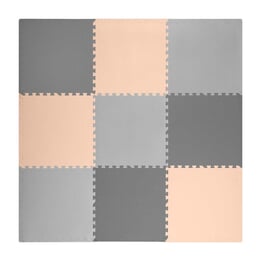 Babylekmatta - Pusselmatta Av Skum - 180X180Cm - Grå-Persika