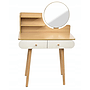 Sminkbord - Rund Spegel - Sminkbord - 80X40X122 Cm