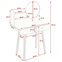 Sminkbord - Rund Spegel - Sminkbord - 80X40X122 Cm