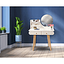 Sminkbord - Rund Spegel - Sminkbord - 80X40X122 Cm