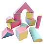 Stora Byggklossar Av Skum - 11 Delar - Färgade - Rosa, Blå, Gul (Pastell)