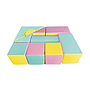 Stora Byggklossar Av Skum - 11 Delar - Färgade - Rosa, Blå, Gul (Pastell)