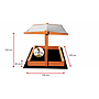 Sandlåda - Med Lock Och Tak - Trä - 120X120 Cm - Grå