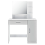 Sminkbord - Sminkbord - Med Spegel - 90X38X137,5 Cm - Vit