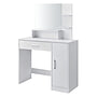 Sminkbord - Sminkbord - Med Spegel - 90X38X137,5 Cm - Vit