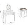 Sminkbord - Med Spegel, Ljus Och Pall - 90X40X146 Cm - Vit