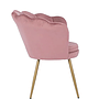 Skalstol - Fåtölj - 58X51X88 Cm - Sammet - Rosa, Guld