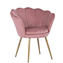 Skalstol - Fåtölj - 58X51X88 Cm - Sammet - Rosa, Guld