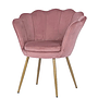 Skalstol - Fåtölj - 58X51X88 Cm - Sammet - Rosa, Guld