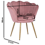 Skalstol - Fåtölj - 58X51X88 Cm - Sammet - Rosa, Guld
