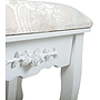 Sminkbord Med Hjärtformad Spegel & Pall - 74X40X143Cm - Vit