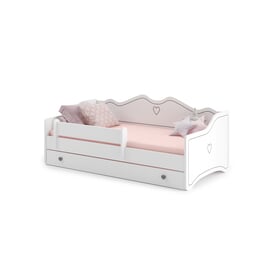 Barnsäng 80X160Cm - Med Utdragbar Extrasäng Och 2 Madrasser - Vit Grå