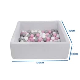Bollhav - Robust Bollhav - 120X120 Cm - 600 Bollar Ø 7 Cm - Vit, Rosa, Grå,