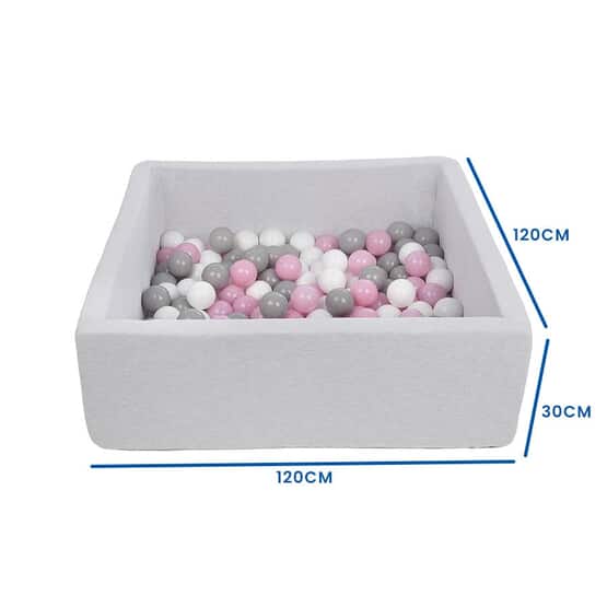 Bollhav - Robust Bollhav - 120X120 Cm - 600 Bollar Ø 7 Cm - Vit, Rosa, Grå,