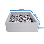 Bollhav - Robust Bollhav - 120X120 Cm - 600 Bollar Ø 7 Cm - Vit, Rosa, Grå, Svart