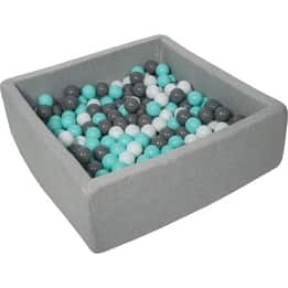 Bollhav - Robust Bollhav - 90X90 Cm - 300 Bollar Ø 7 Cm - Vit, Grå, Turkos