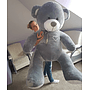 Gosedjur - Stor Nallebjörn Grå 190Cm Xxl - I Love You
