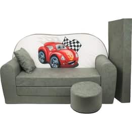 Bäddsoffa För Barn - Gästmadrass - Soffa - 170 X 100 X 8 - Bäddsoffa - Grå - Bilar